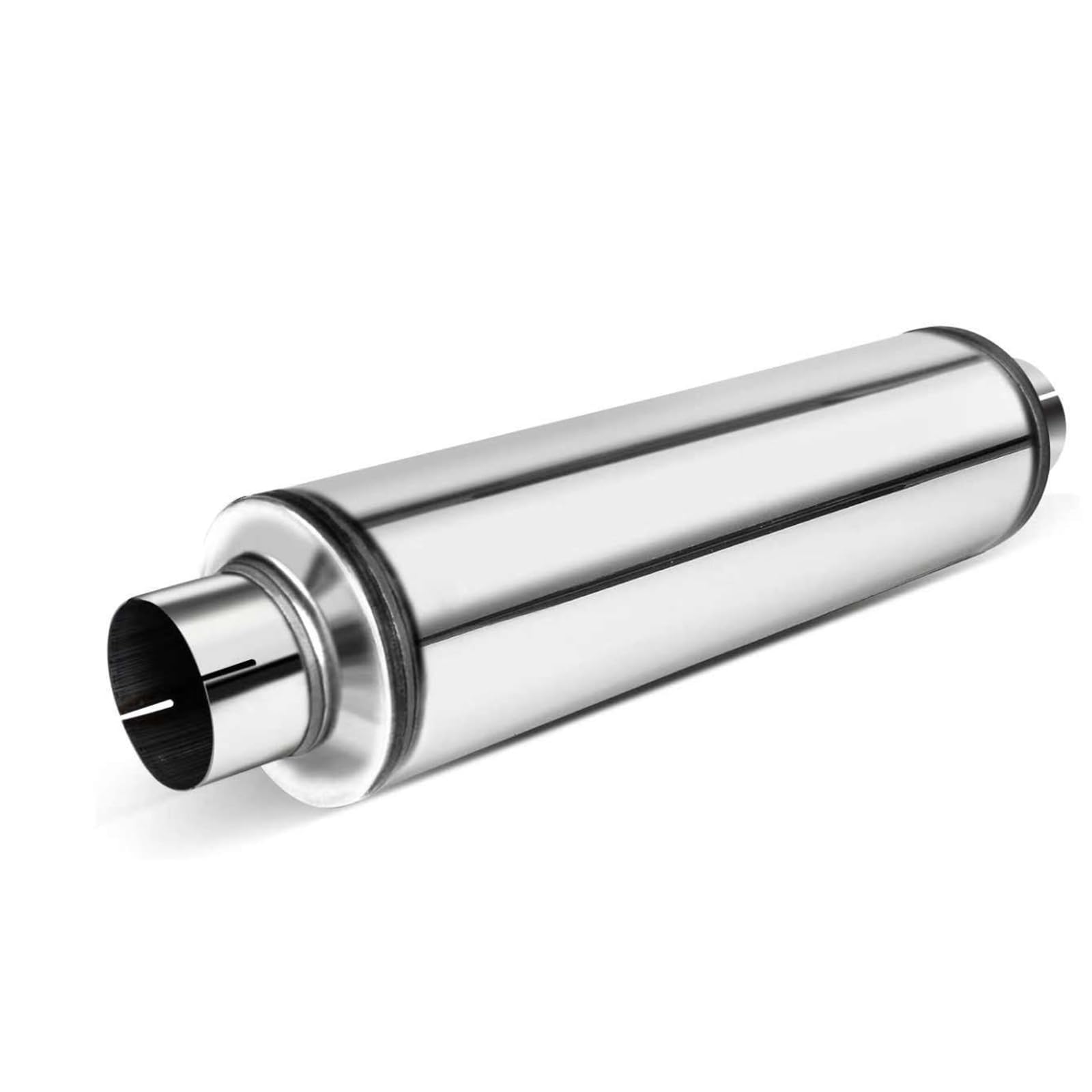 TECTRUC 5'' Inlet Diesel Exhaust Muffler,5 Inch Inlet/Outlet Muffler Straight Through Stainless Steel 30'' Whole Length,Welded O