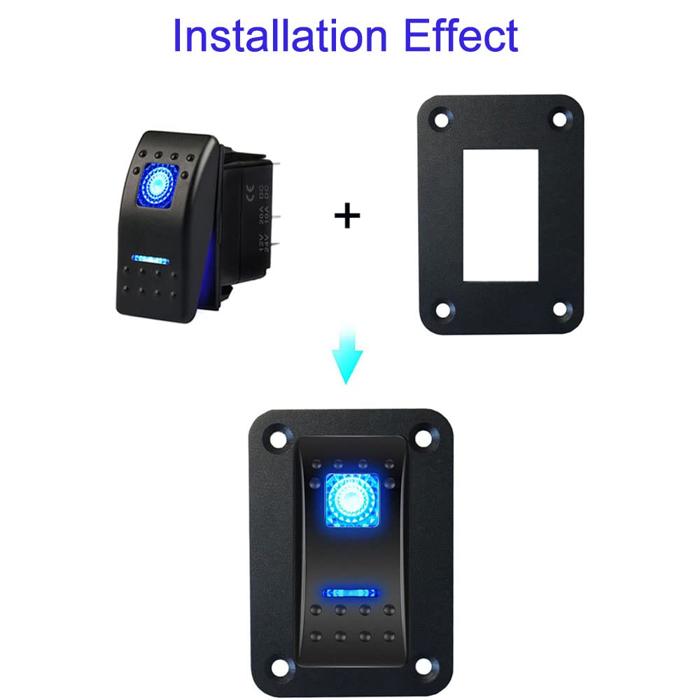 HOKAAER 1 Way Rocker Switch Panel Housing Holder, Rocker Toggle Switch Panel Housing Bracket, Black Waterproof Anodized Aluminiu