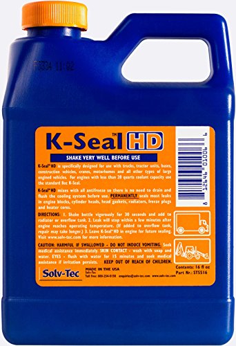 K-Seal ST5516 Heavy-Duty Multi-Purpose One Step Permanent Coolant Leak Repair, 16 oz, Pour and Go, Mixes with All Antifreeze, No Flushing Required