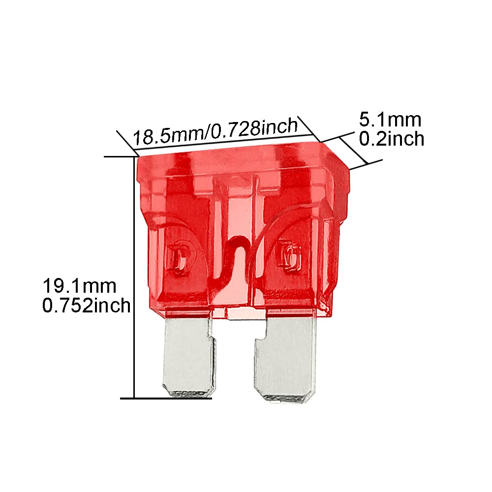 (50 Pcs) Mcigicm 10 Amp Atc Fuse Blade Style 10A Automotive Car Truck