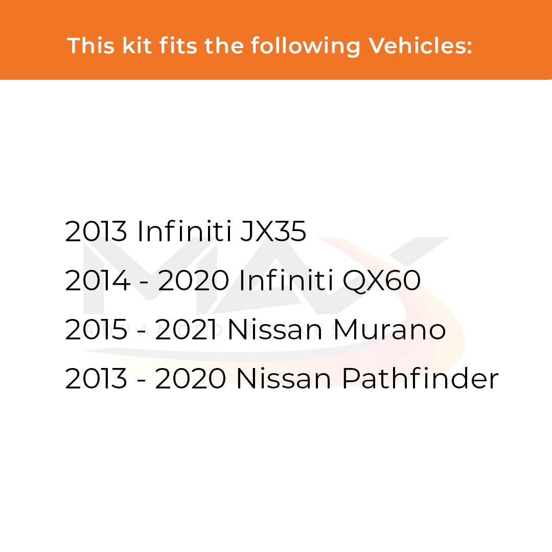 Max Advanced Brakes Front Brake Kit For 2015-2021 Nissan Murano 2013-2020 Pathfinder 2014-2020 Infiniti Qx60 Replacement Cross Drilled Disc Brake Rotors And Ceramic Brake Pads