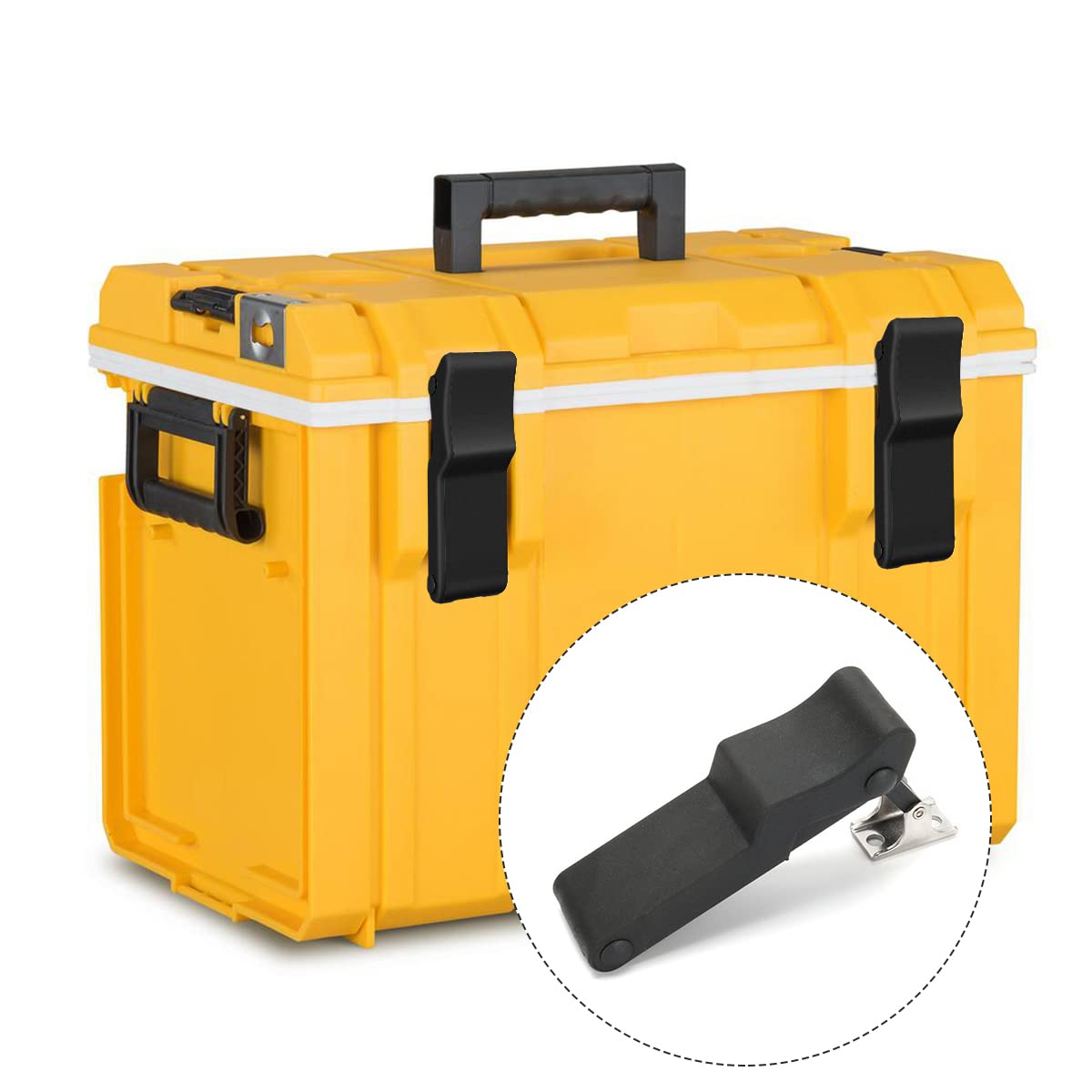 Front Storage Rack Rubber Latch, 2pcs Flexible Rubber Draw Latch with Stainless Steel Cage and Bracket Fit for Polaris Sportsman