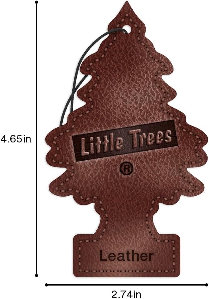 Little Trees Car Air Freshener | Hanging Paper Tree For Home Or Car | Leather Scent | 3 Pack