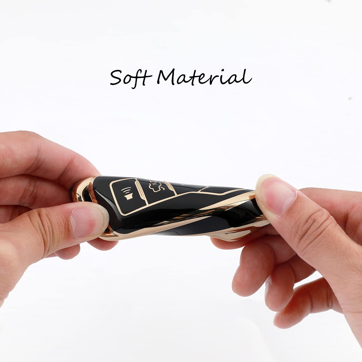 Wsauto For Ford Key Fob Cover, Tpu Case Shell Protection With Metal Keychain Compatible With Explorer Edge Mustang Fusion Titanium Lincoln Mkz Mkc Mkx Smart Car Keyless Entry Remote Control Black