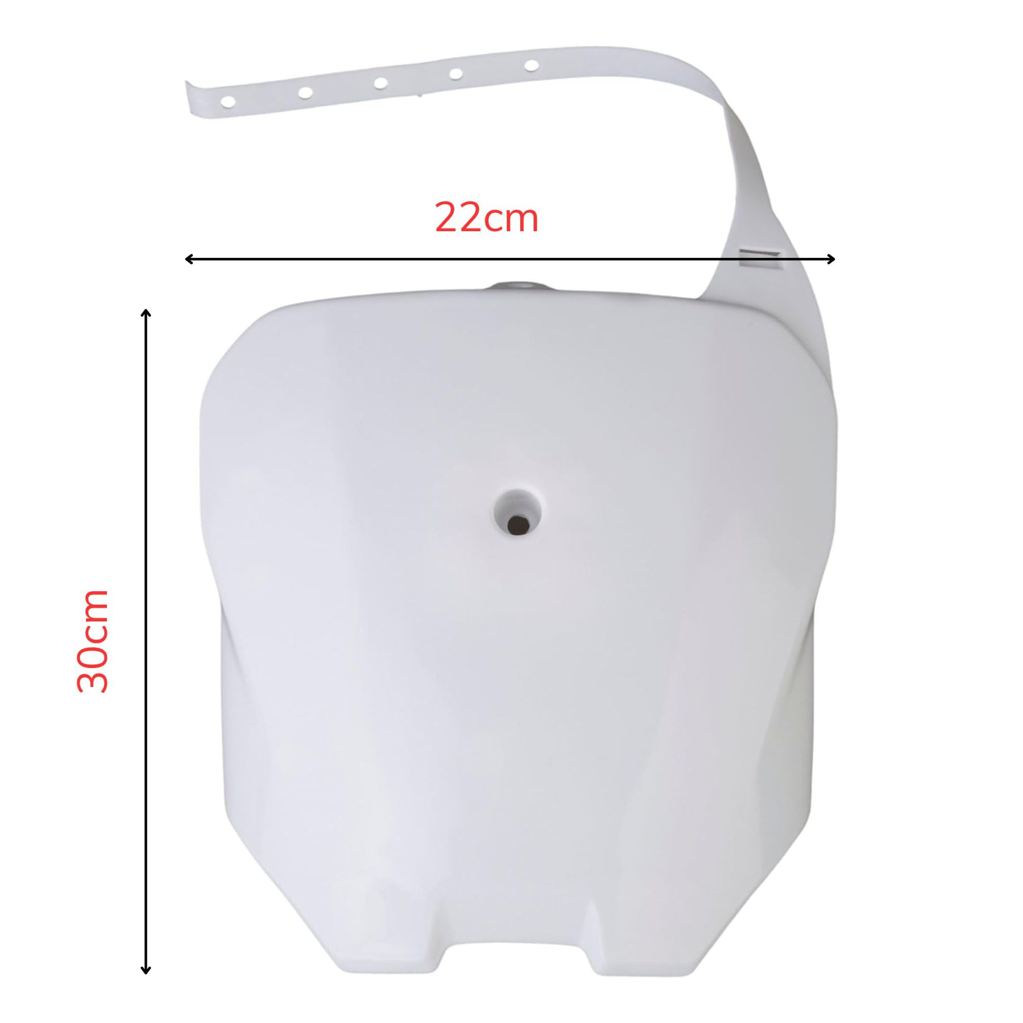 Motorcycle Front Number Plate - Plastic Bike Front Body Armor Fits For Crf70, Crf80, Crf100 - Motocross Parts Attachments For Dirt Fender (White, Size: 30X22Cm)