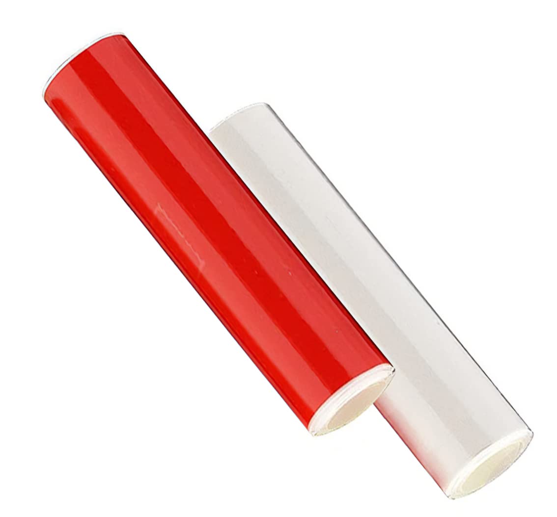 Vvivid Headlight & Taillight Adhesive Repair Tape Red And Transparent 2-Roll Pack (12'' X 7Ft)