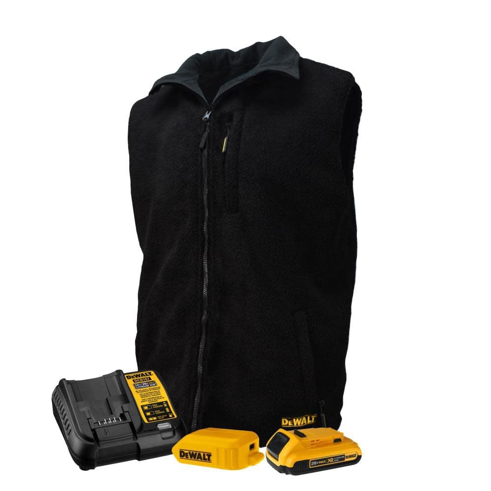 DEWALT Men's Heated Soft Shell Jacket Kit Black Medium