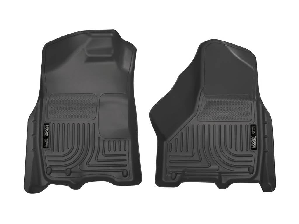 Husky Liners Weatherbeater Floor Mats | Fits 2009-2024 Ram 1500 (19-24 Classic Body Only); 2010-2018 Ram 2500/3500 (Crew Cab/Mega Cab) | Front Row, 2-Pc Black - 18001