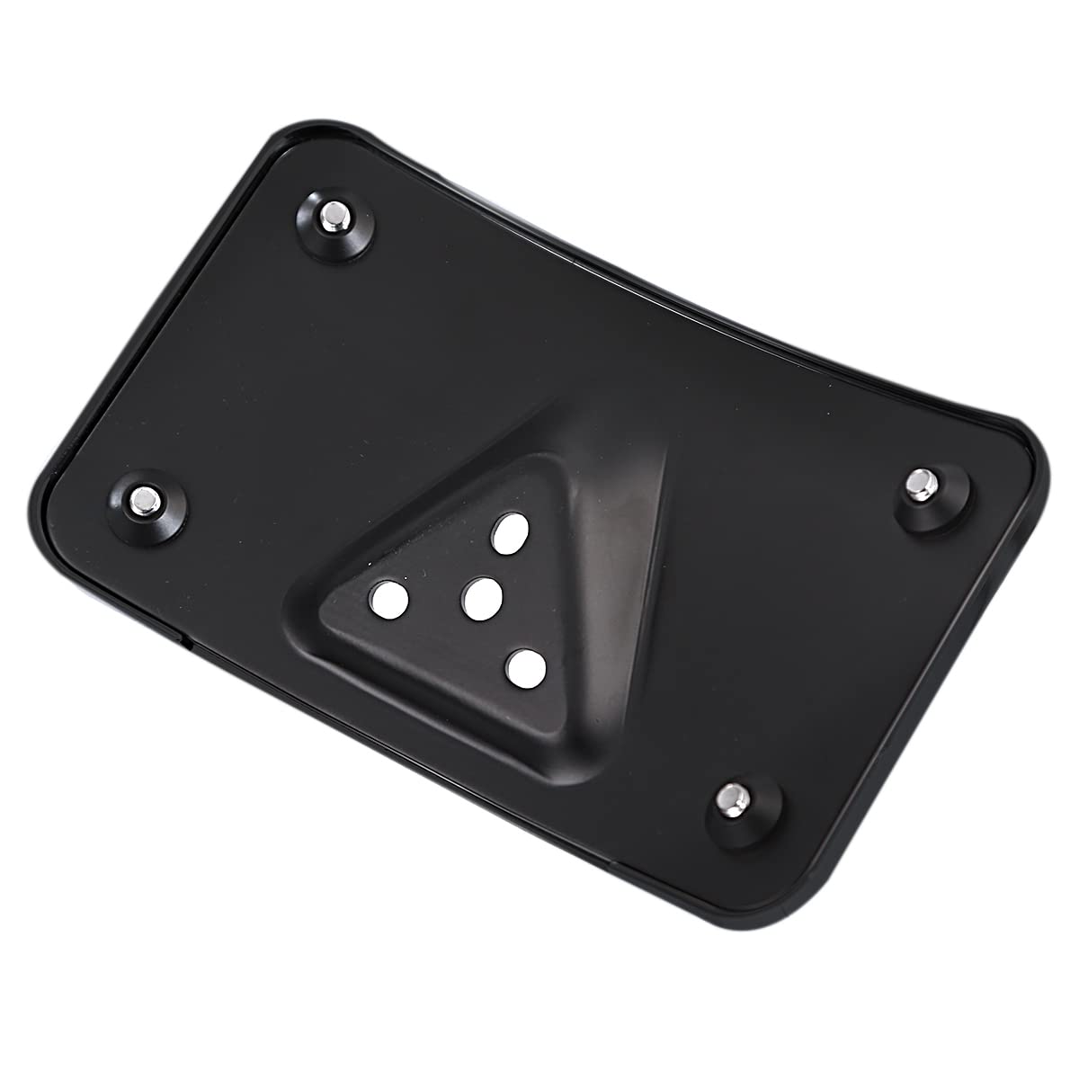Black Curved Laydown License Plate Mount Bracket For Harley 3 Hole Mount (Black)
