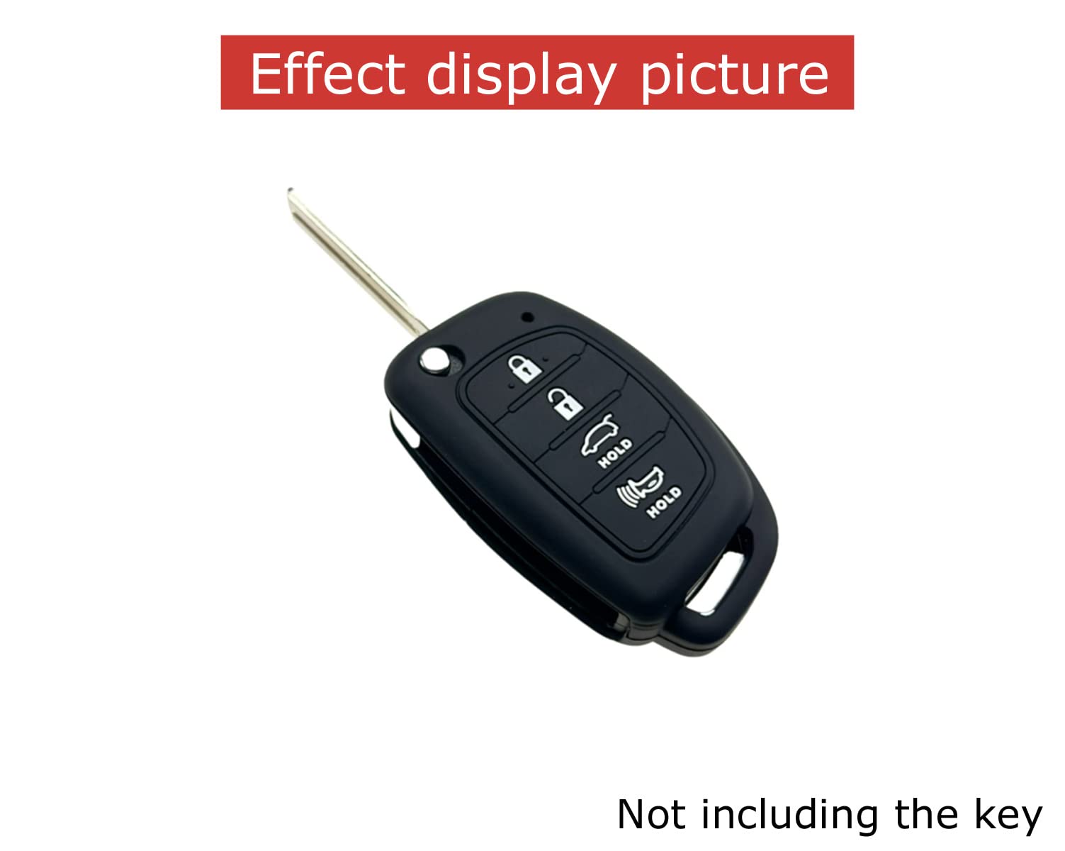 Reprotecting Silicone Rubber Key Fob Cover Compatible With 2013-2019 Hyundai Santa Fe Sport Sonata Tucson (Suitable For Buttons