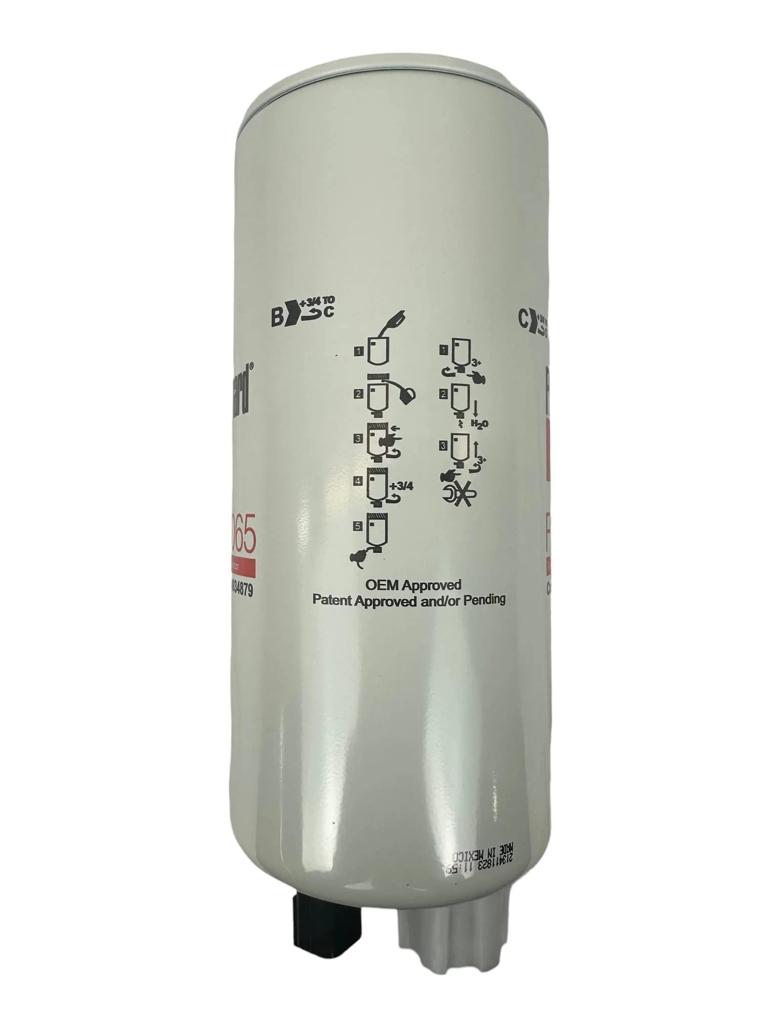 Fleetguard Fs1065 Fuel/Water Separator For Cummins 4934879, Isc07 Stratapore Media, 98.7% Efficiency, 10-Micron Rating, 1-14 Uns