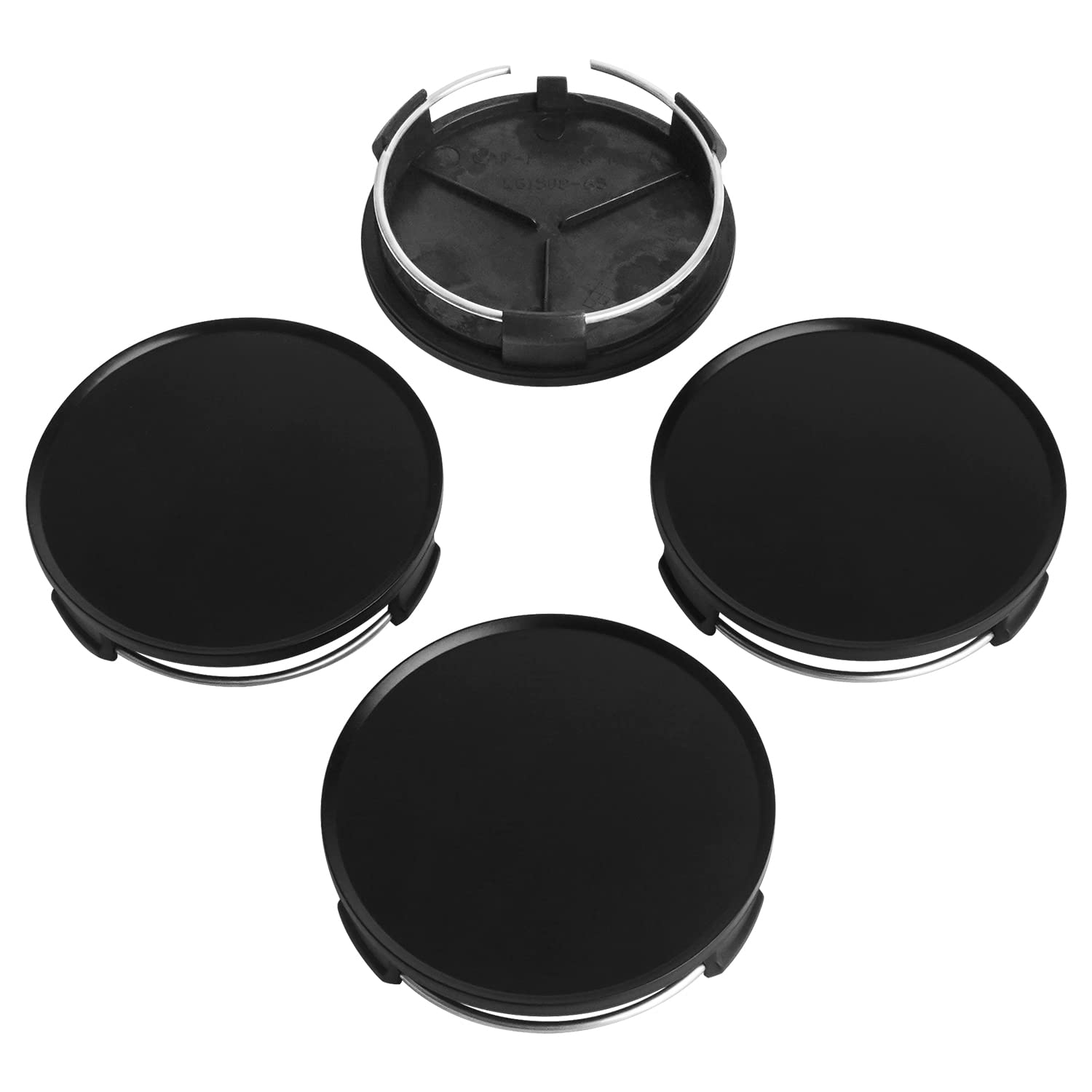 Kitspro 2.9Inch 75Mm Wheel Center Caps, Pack Of 4 (Matte Black, Outer 75Mm, Inner 73Mm)