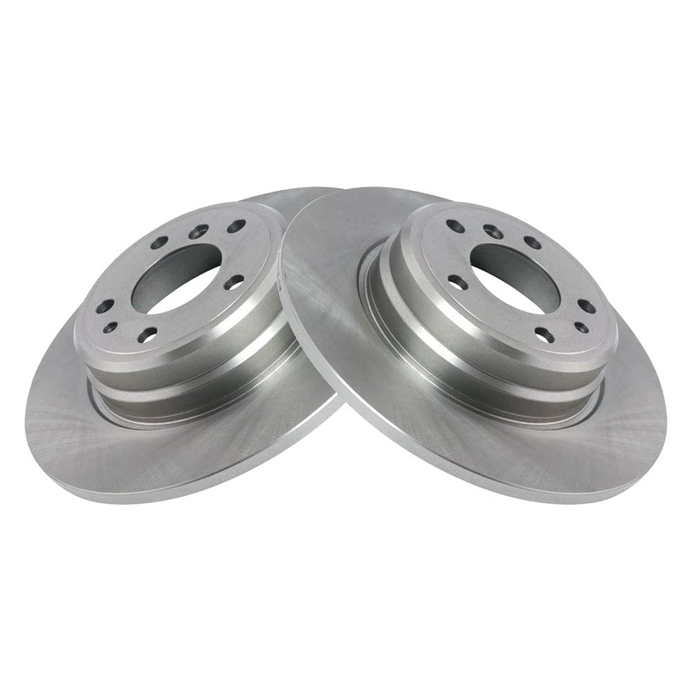 Trq Rear Brake Rotors Set Solid Compatible With 1995-2001 Bmw 740I 1994-2001 740Il 1993-1997 850Ci 1994-1995 850Csi 1991-1992 85