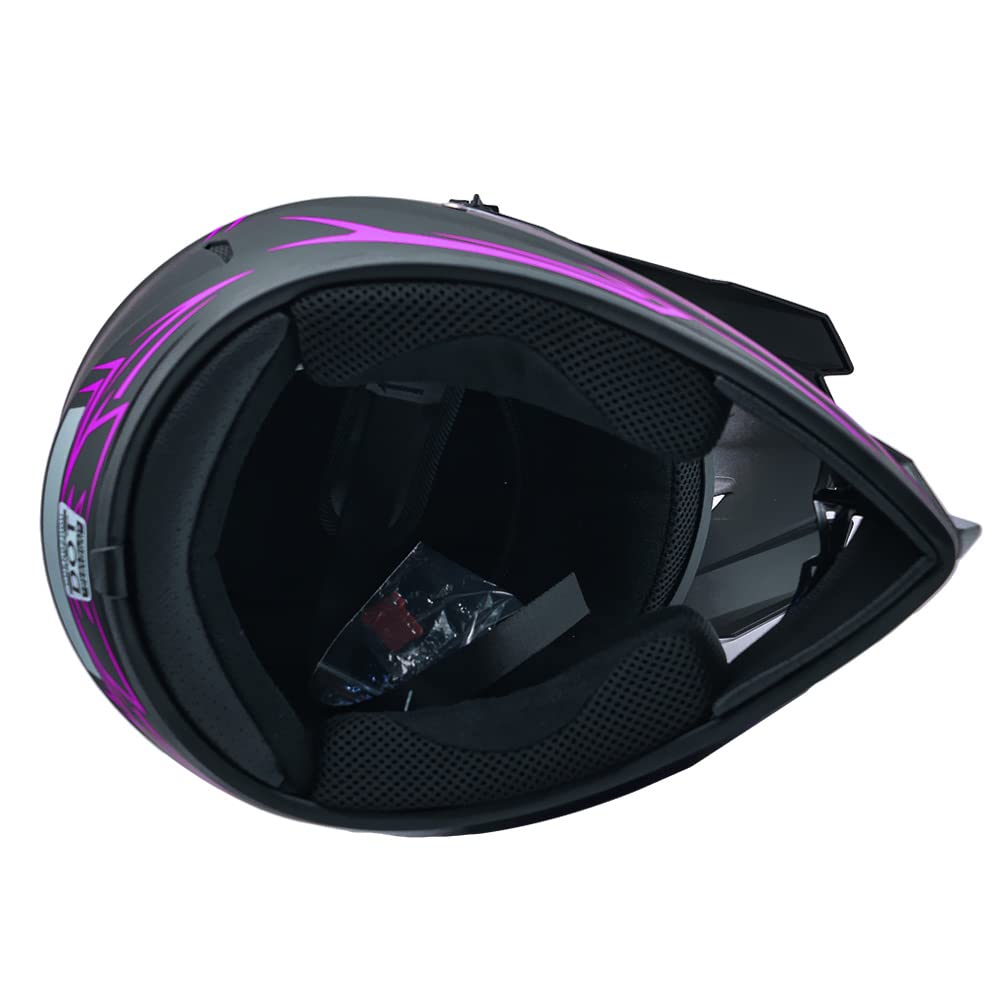 Motocross Helmet Fashion Youth Dirt Bike Helmet Unisex-Adult Atv Off-Road Mountain Bike Motorcycle Red Helmet Dot Approved (Purp