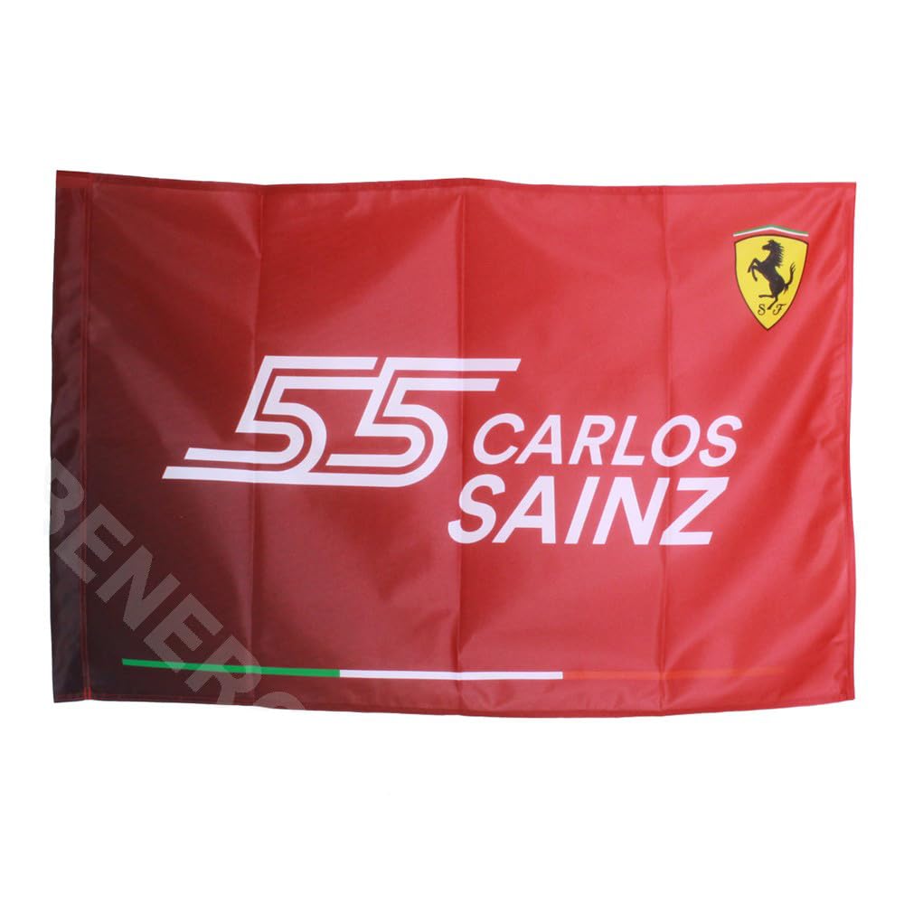 Scuderia Ferrari - Official Formula 1 Merchandise - Carlos Sainz Flag - Red - One Size