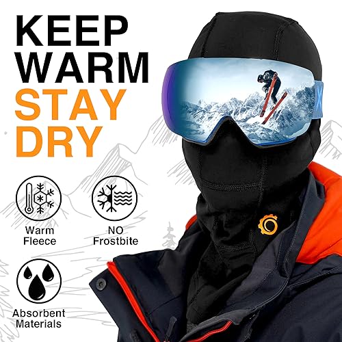 Geartop Balaclava Ski Mask For Men & Women - Winter Face Mask Black