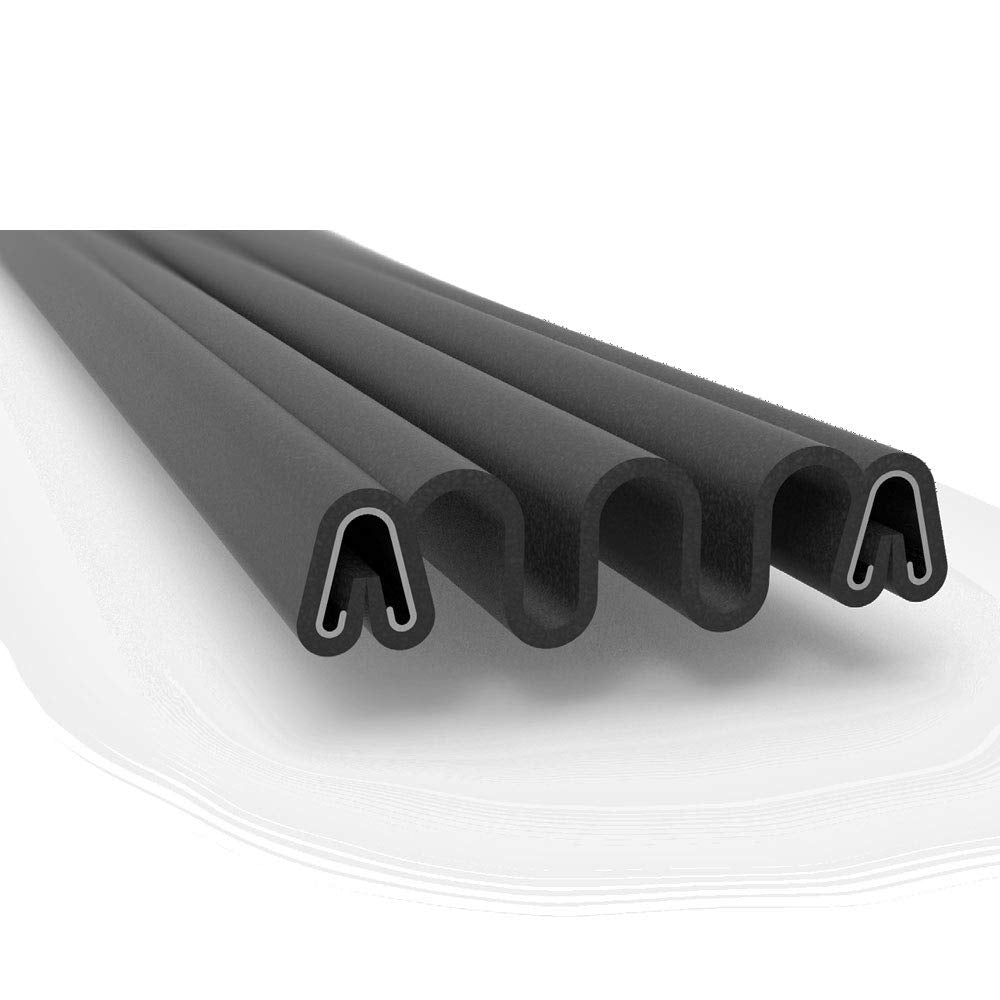 Gordon Glass™ Slider to Slider Accordion Boot Seal - 20 ft, Gray, Ethylene Propylene Diene Monomer Rubber, Durable Spring Clips