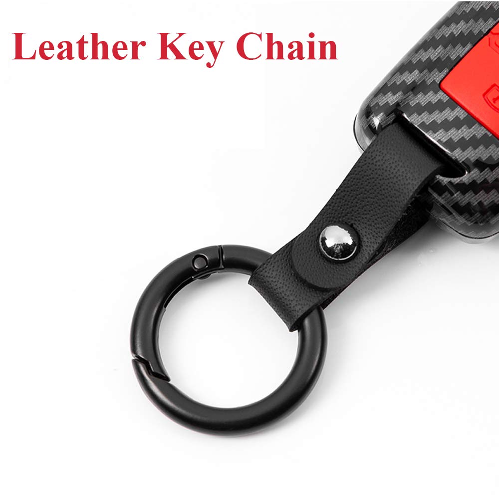 Sanrily 1Pcs Key Fob Cover Case For Bmw X1 X3 X5 X6 5 Series 2018 7 Series 2017 Up 2 Series 6 Series Gt Carbon Fiber Abs Silicone Keyless Remote Key Fob Protector With Keychain Black