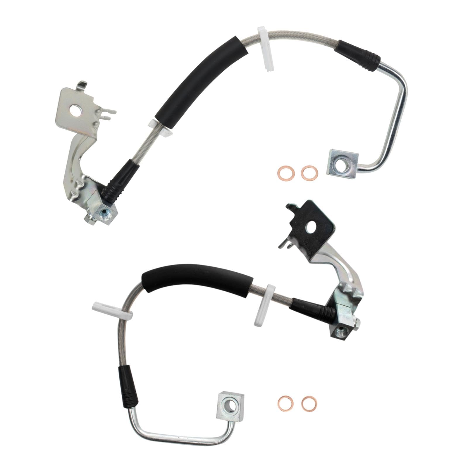 Trq Rear Performance Brake Hose Set Compatible With 2008-2011 Chrysler Town Country Dodge Grand Caravan 2009-2011 Volkswagen Rou