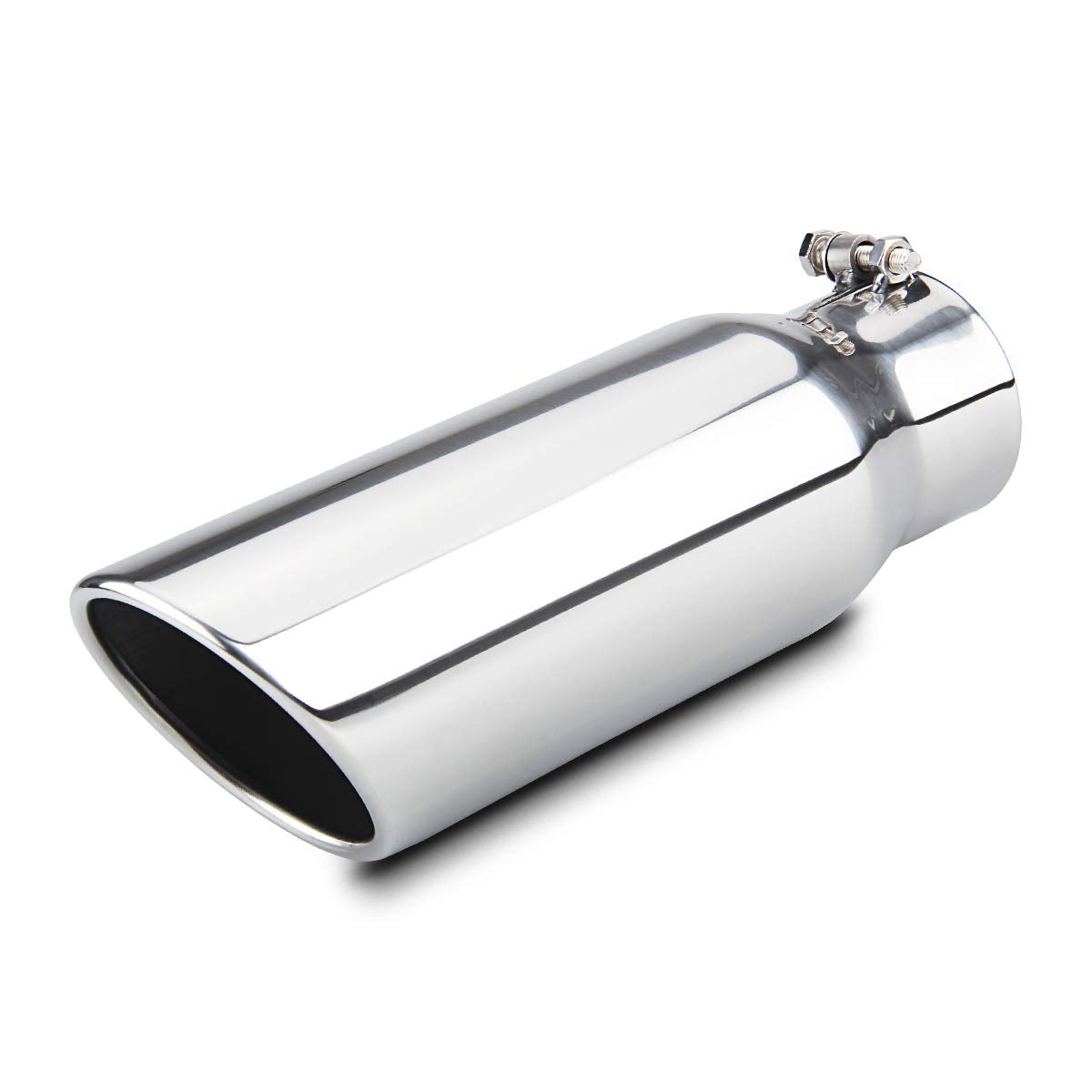 Lcgp 3 Inch Inlet Exhaust Tip,3' X 4' X 12',Bolt On Stainless Steel Polished Diesel Exhaust Tailpipe Tip