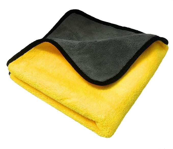 QNJLCloth for Car Cleaning and Detailing Double Sided Microfiber Towel Car & Bike Soft Car Wash Cloth, 600 GSM (Size 40cm x 40c