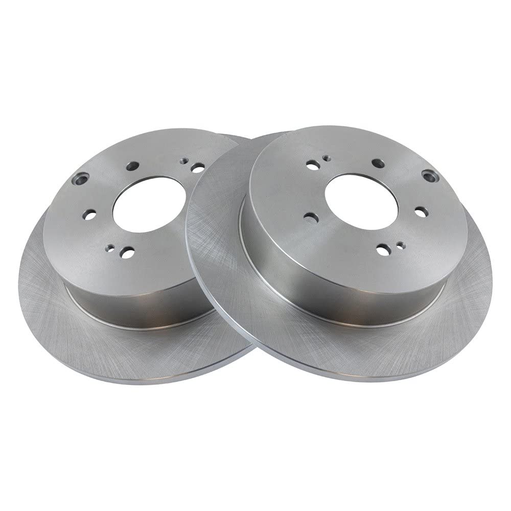 Trq Rear Brake Rotors Set Solid Compatible With 2004-2011 Mitsubishi Endeavor