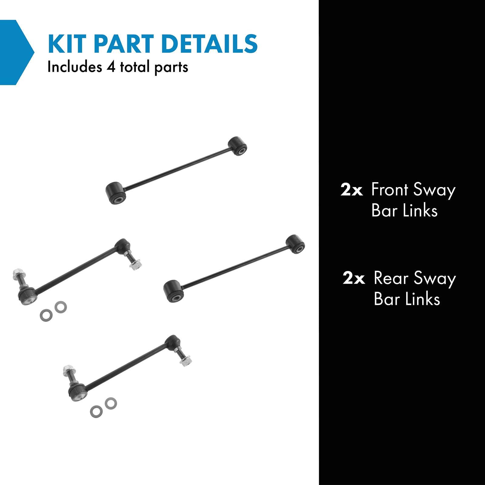 Trq Front & Rear Sway Bar Stabilizer Link Set Compatible With 2005-2022 Chrysler 300 2017-2022 Dodge Challenger 2007-2022 Charge