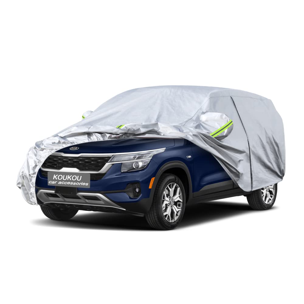 Koukou 6 Layers Car Cover Custom Fit Kia Seltos From 2019 To 2025, Waterproof All Weather For Automobiles, Sun Rain Dust Snow Pr