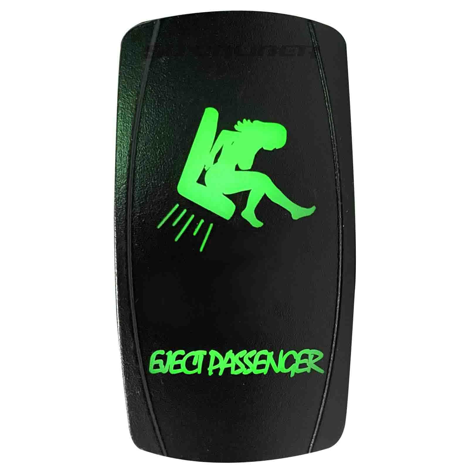 50 Caliber Racing Rocker Switch On/Off Led Backlit Eject Passenger Utv, Auto, Boat 20A 12V (5259A10 Green)