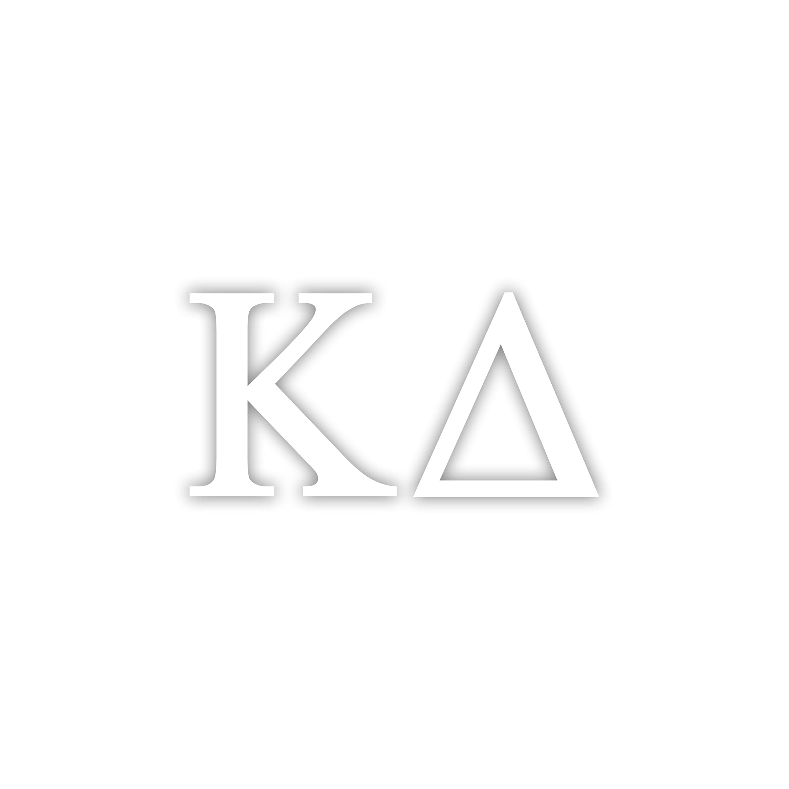 Pro-Graphx Kappa Delta Greek Sorority Sticker Decal, 2.5 Inches Tall, White