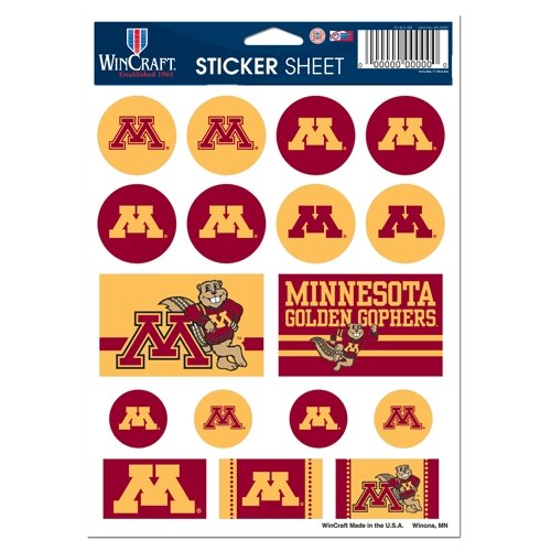 NCAA University of Minnesota Vinyl Sticker Sheet, 5' x 7'