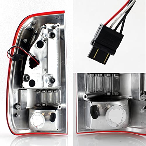 Akkon - For 97-03 Ford F150 99-07 F250 F350 Super Duty Red Clear Led Tube Tail Lights Lamps Pair Left And Right
