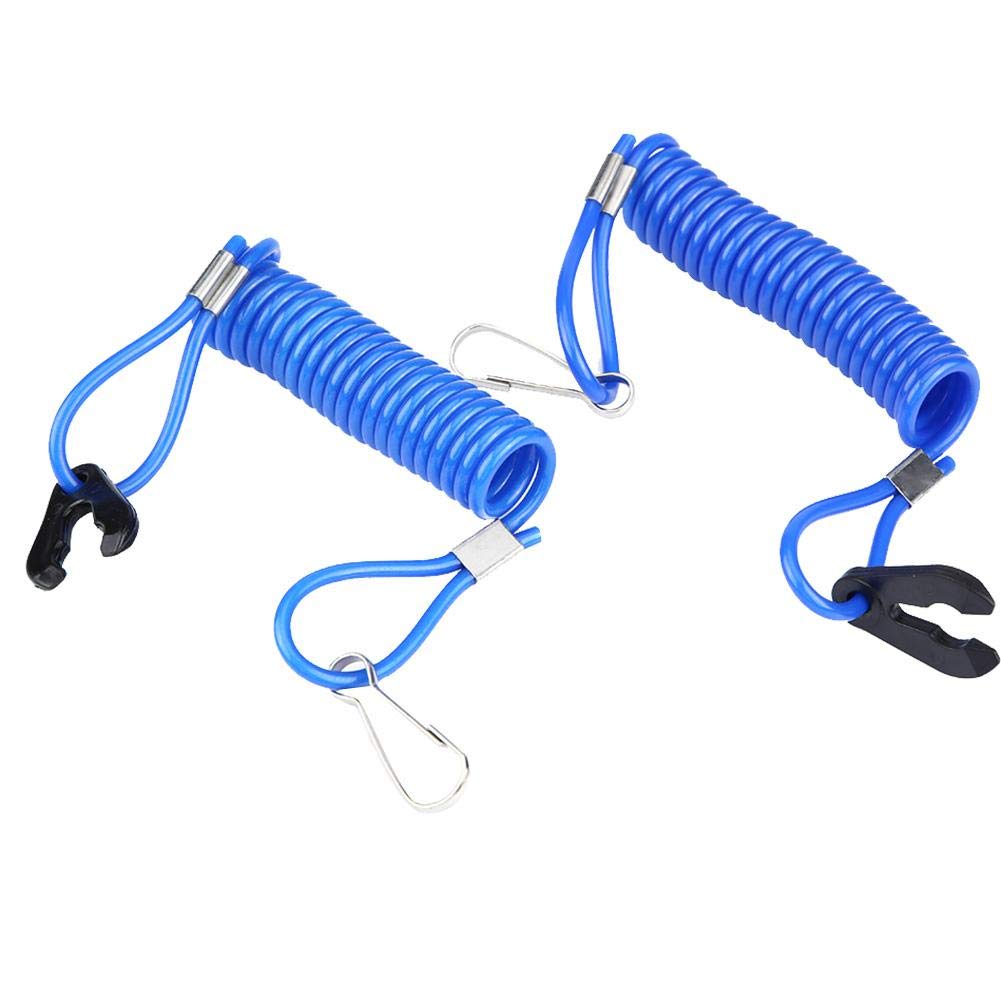 Acouto Kill Switch Lanyard 2pcs Outboard Engine Key Tether Emergency Ignition Kill Stop Switch Safety Tether Lanyard Rope Clip H