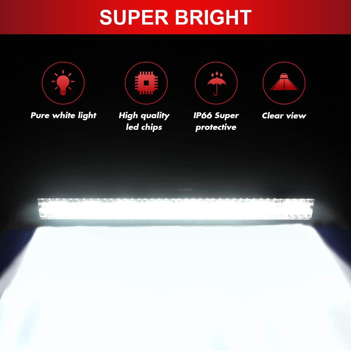 Greunion 32 Inch Led Light Bar, 672W Off-Road Car Led Lights Bar, Ip66 Triple Row Flood Spot Combo 32 Led Bars Light For Utv Tru