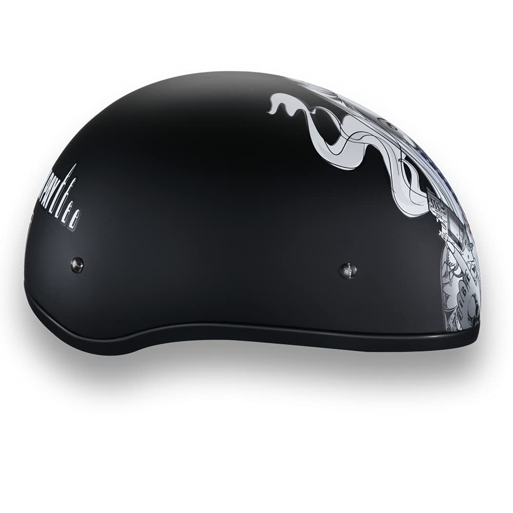 Daytona Helmets Half Skull Cap Motorcycle Helmet - Dot Approved [Make 'Em Pay] [S]