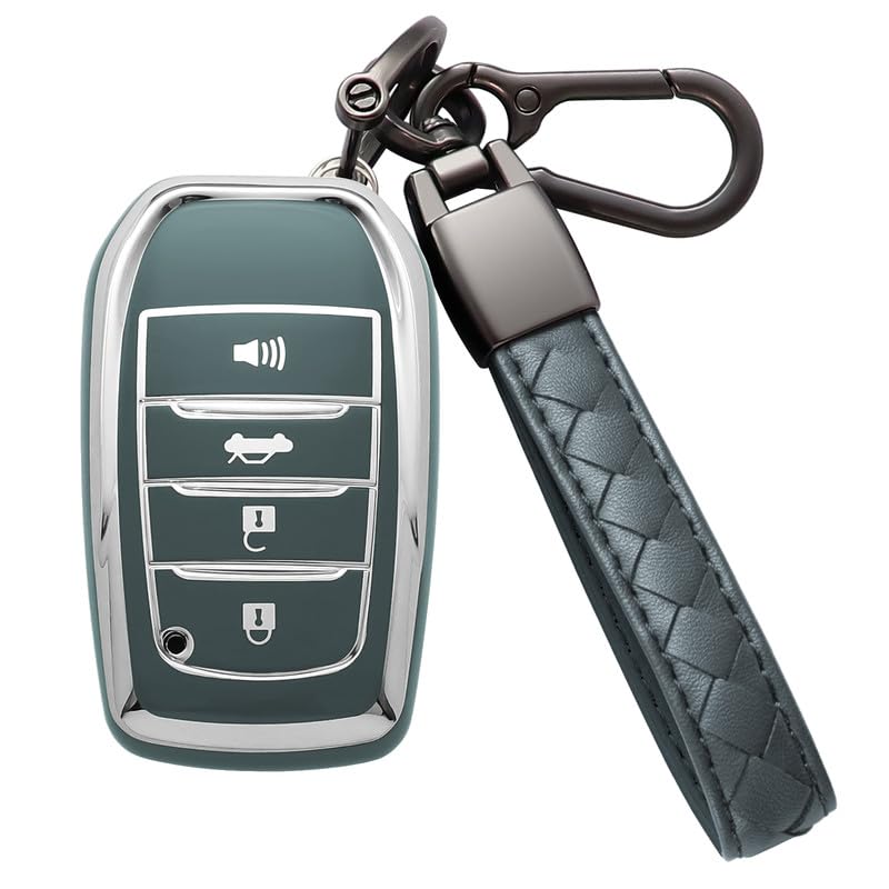 Hoespen For Toyota Key Fob Cover Tpu With Keychain Key Case Holder Full Protection For 2019-2024 Venza, Rav4 Prime, Land Cruiser