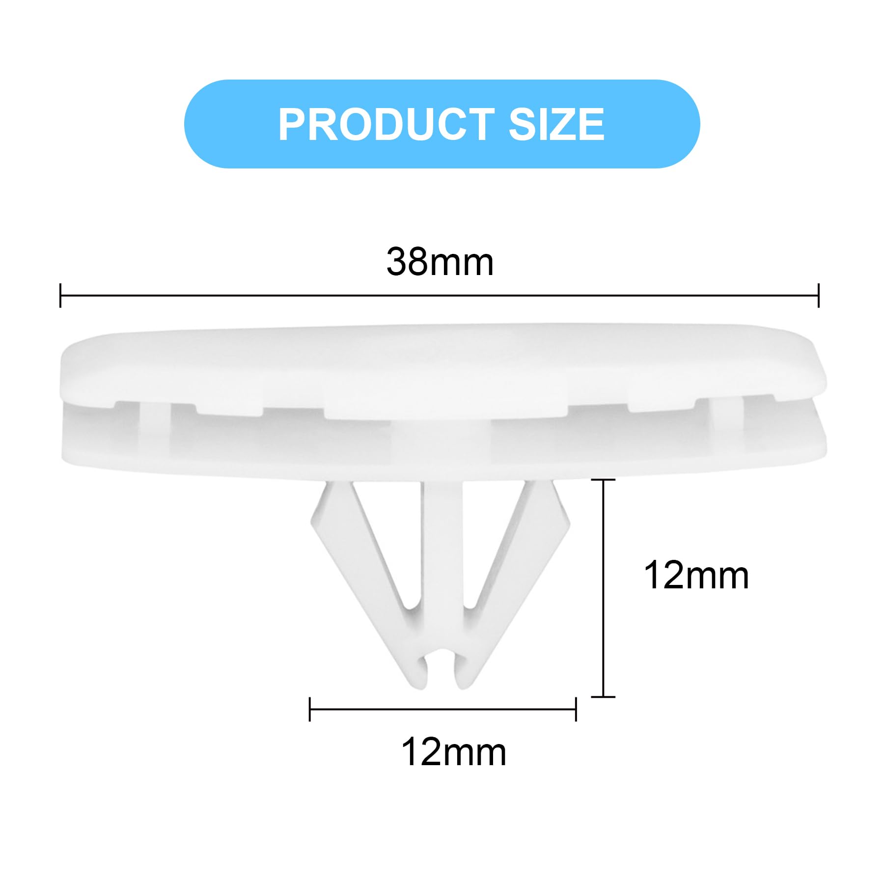 50PCS Rocker Molding Wheel Flare Clips Fit for 2018-2024 Wrangler JL & 2020-2024 Gladiator JT, 68526185AA - White