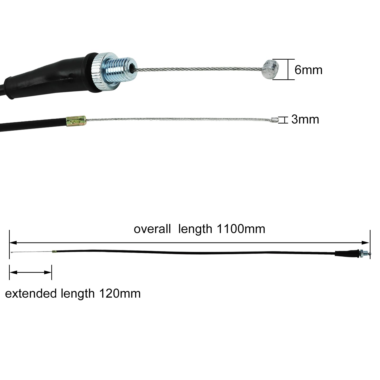 Flypig 39.3Inch Throttle Cable For 110Cc 125Cc 140Cc 150Cc Chinese Ssr Dirt Pit Bikes For Honda Trail 90 C70 Ct90 St90 Pit Bike(