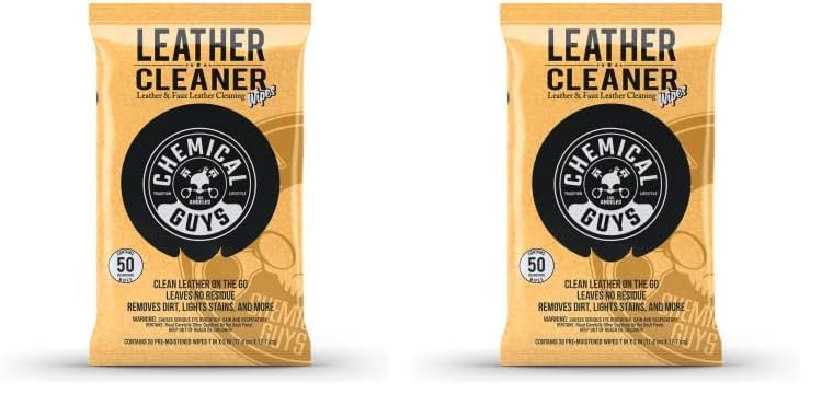 Chemical Guys Pmwspi20850 Leather Cleaner Wipes Mega 100 Pack For Car Interiors, Furniture, Boots, And More, Works On Natural, S