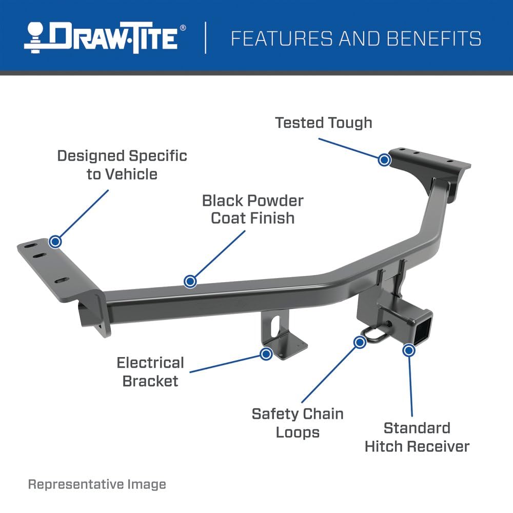 Draw-Tite 76074 Class 3 Trailer Hitch, 2" Receiver, Custom Fit for 2017-2022 KIA Sportage, Black