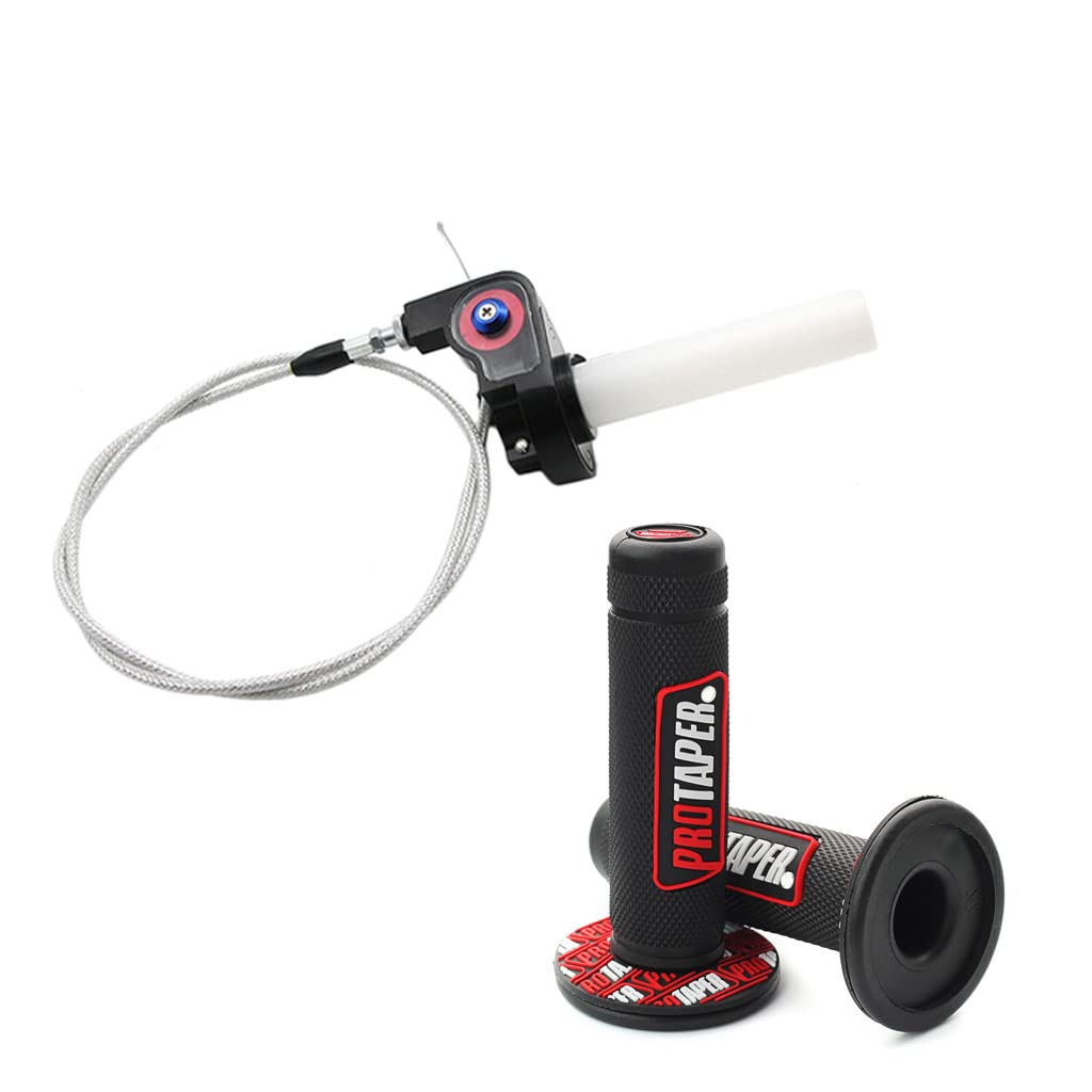 Universal 22mm 7/8'' Twist Throttle Handle Grip + Cable for Cross-Country Motorcycle 250 Dirt Pit Motor Bike Motorcycle CRF70 TT