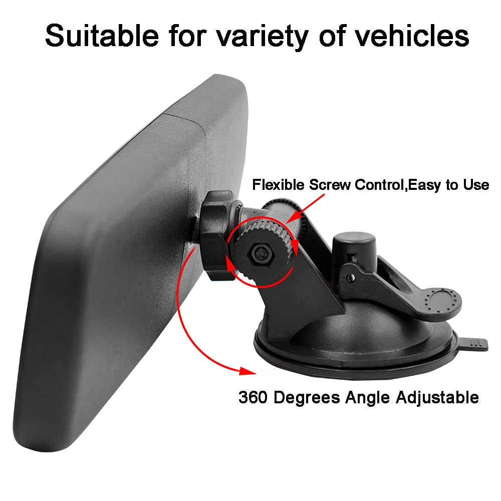 Rear View Mirror,Lecamebor Universal Thickened Anti-Glare Hd Car Interior Rear View Mirror-(With Adjustable Suction Cup)