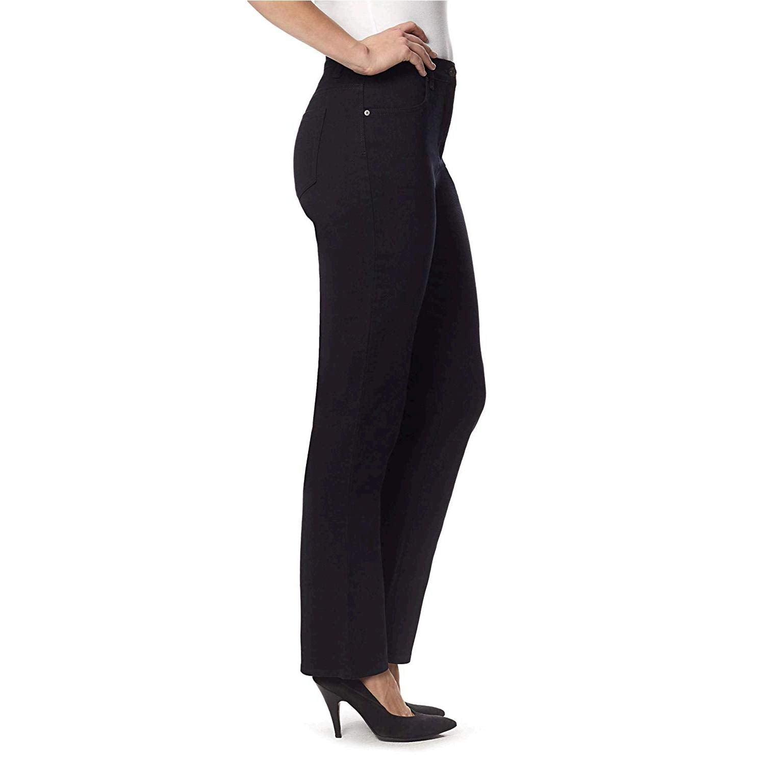 Gloria Vanderbilt Womens Classic Amanda High Rise Tapered Jean, Black, 16