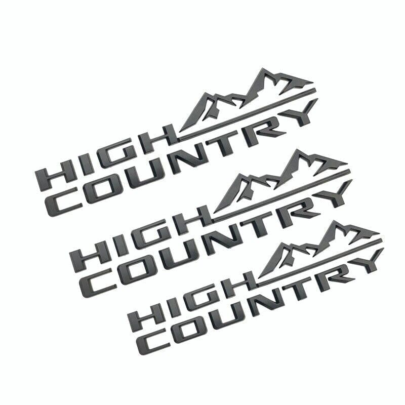 3pcs High Country Fender Tailgate Letter Logo Emblem 3D Badge Namaplate Replacement for 2019-2023 Tahoe Silverado 1500 2500HD 35