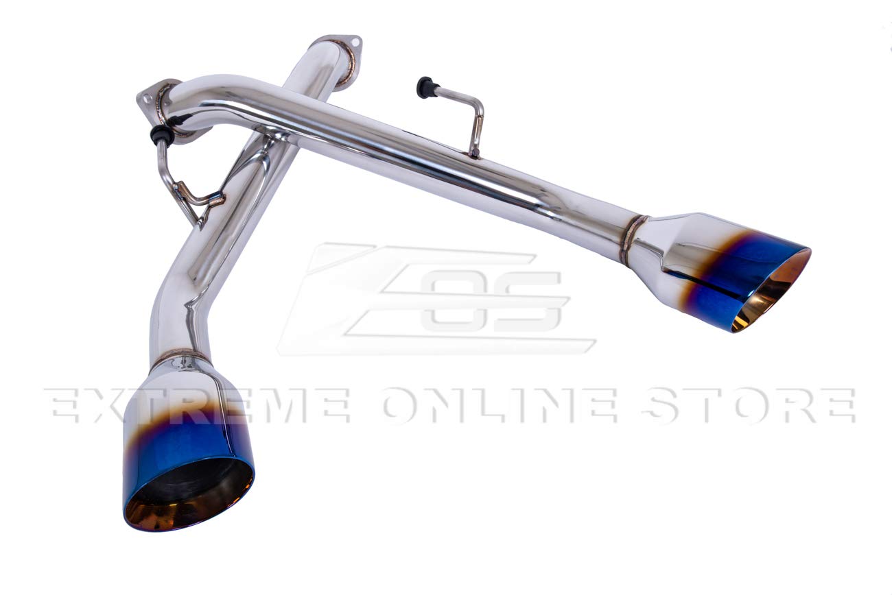 Replacement For 2014-Present Infiniti Q50 STAINLESS STEEL POLISHED SILVER Muffler Axle Back 4'' Double Wall Dual Burnt Tips Exha