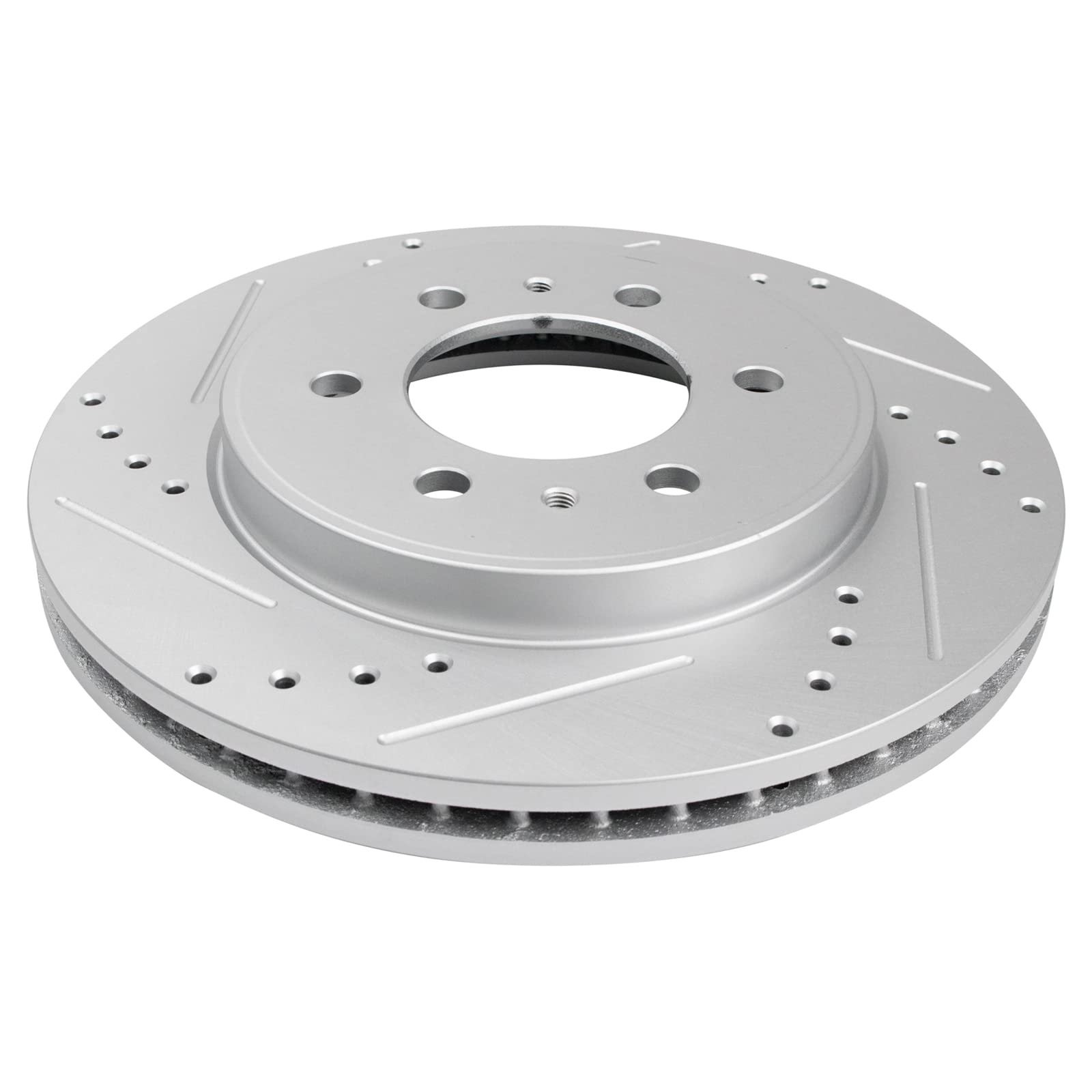 Trq Front Performance Brake Rotors Set Premium G-Coated Cross Drilled & Slotted Compatible With 2009 Ford F-150