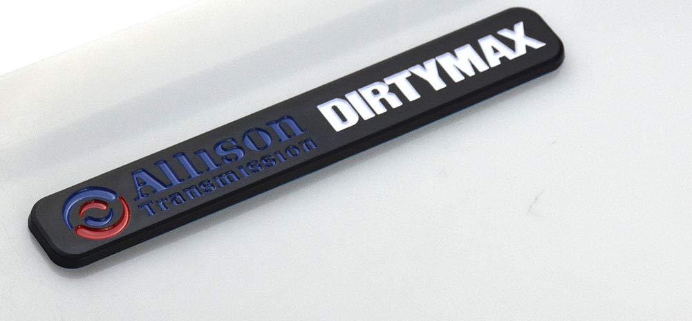 Pair Set Dirtymax Allison Transmission Emblems Badge Sticker Replacement For Silverado Sierra (White Blue Black)