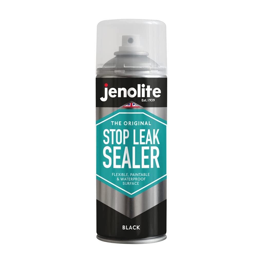 Jenolite Stop Leak Sealer Spray | Waterproof Sealant | Fills, Seals & Stops Leaks | Black | 400Ml (14 Ounces)