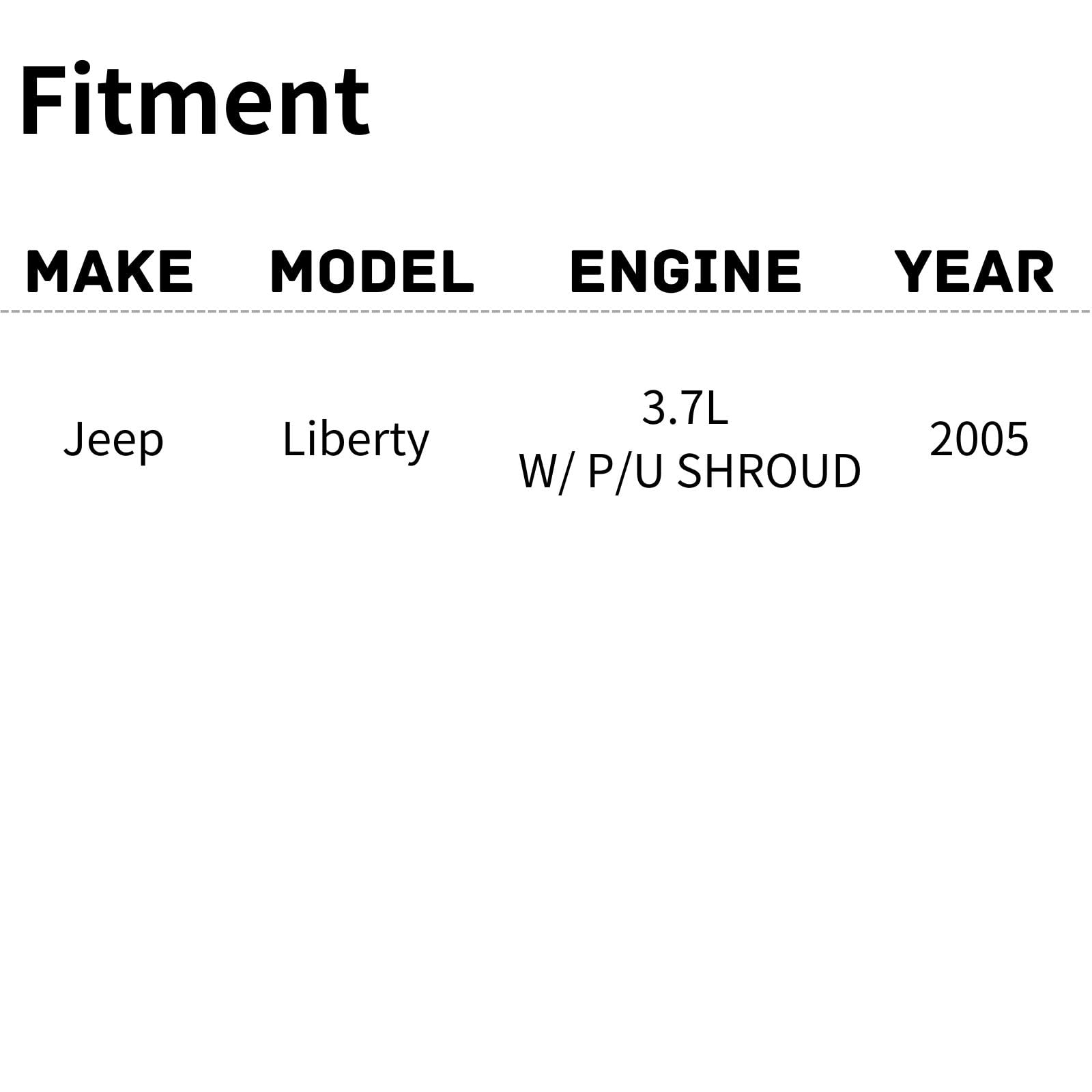TYG OE Replacement(CAPA Quality) Cooling Fan Extra Silent for 2005 Jeep Liberty 3.7L W/P/U Shroud | 55037691AA | CH3115148 | 621