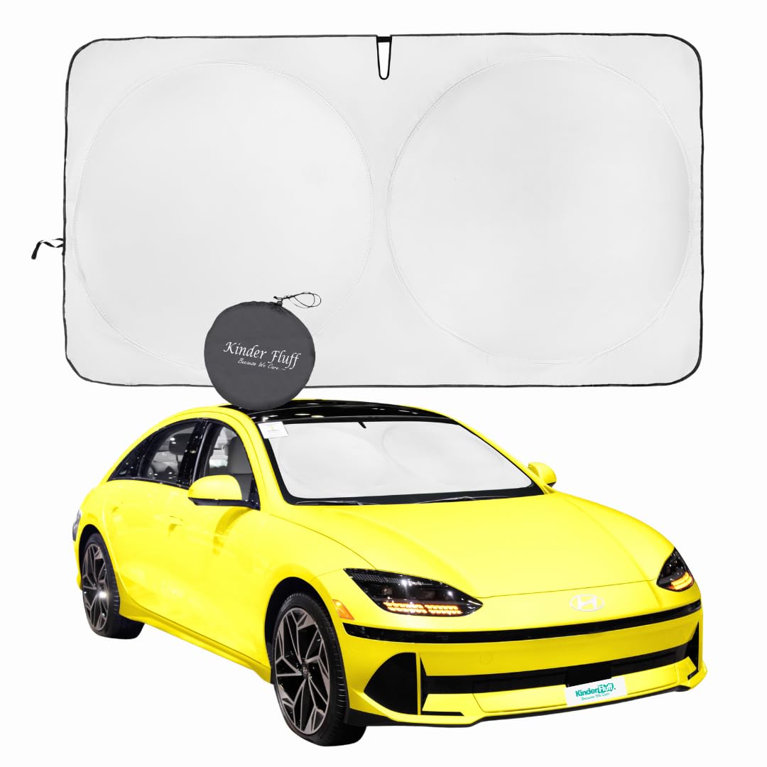Kinder Fluff Patented Windshield Sunshade | Oxford Cloth Car Foldable Windshield Sun Cover & 99% Certified Uvr Block | Car Windo